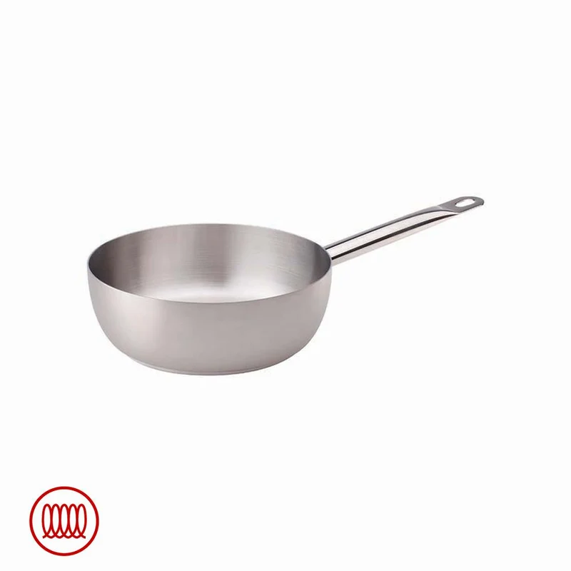 Acciaio Inox Padella Alta Conica Induzione Con Manico Tubolare