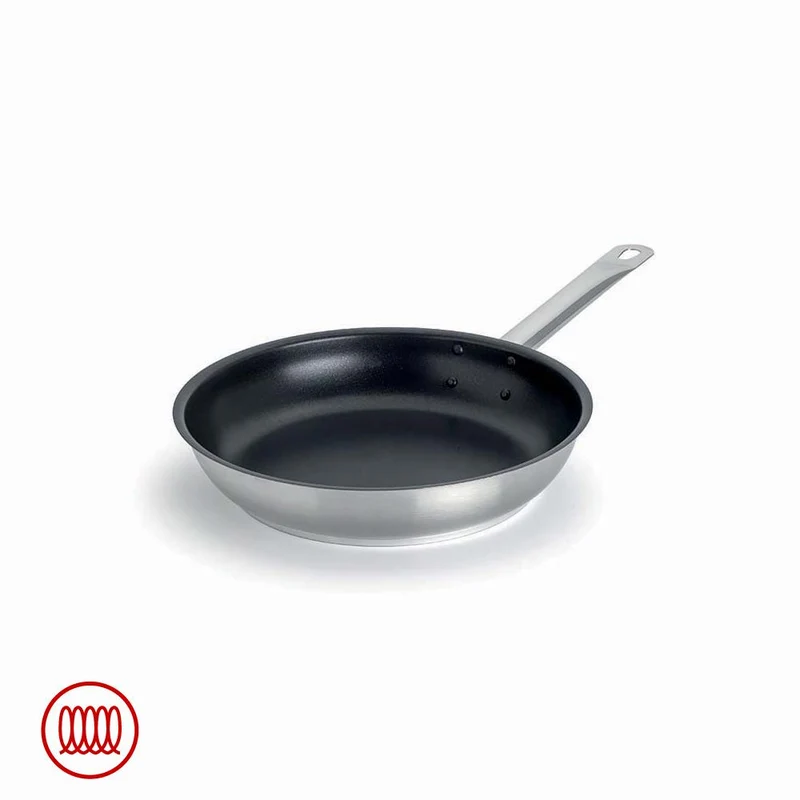 Acciaio Inox Platinum Padella Bassa Induzione Antiaderente Con Manico