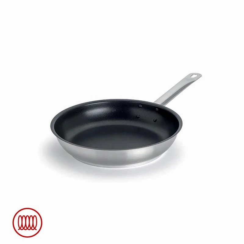 Acciaio Inox Platinum Padella Bassa Induzione Antiaderente Con Manico