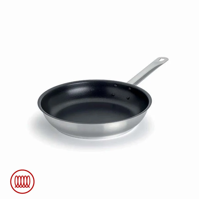 Acciaio Inox Platinum Padella Bassa Induzione Antiaderente Con Manico