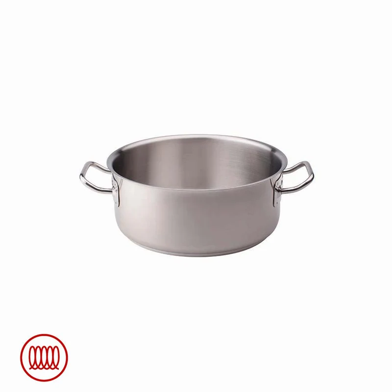 Acciaio Inox Casseruola Bassa Induzione Con Due Maniglie