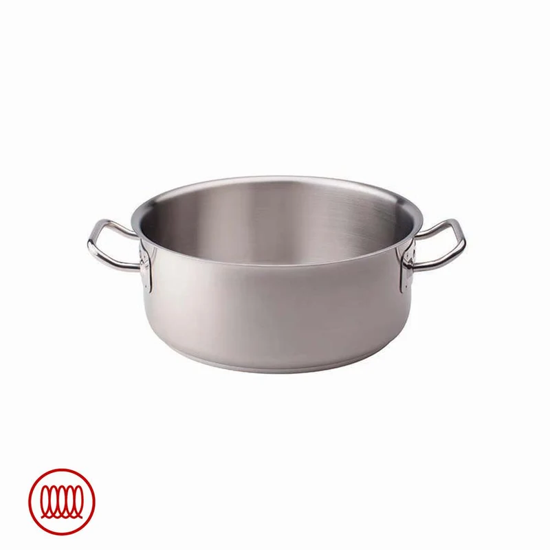 Acciaio Inox Casseruola Bassa Induzione Con Due Maniglie