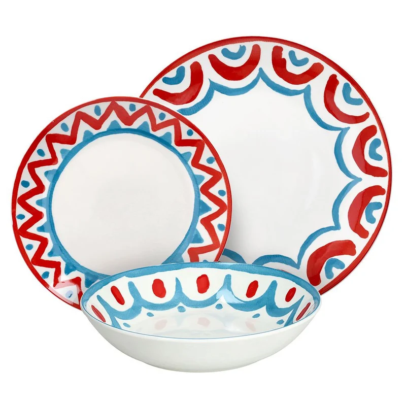 Madison Vietri Servizio Piatti In Porcellana Decorata - Set 18 Pz