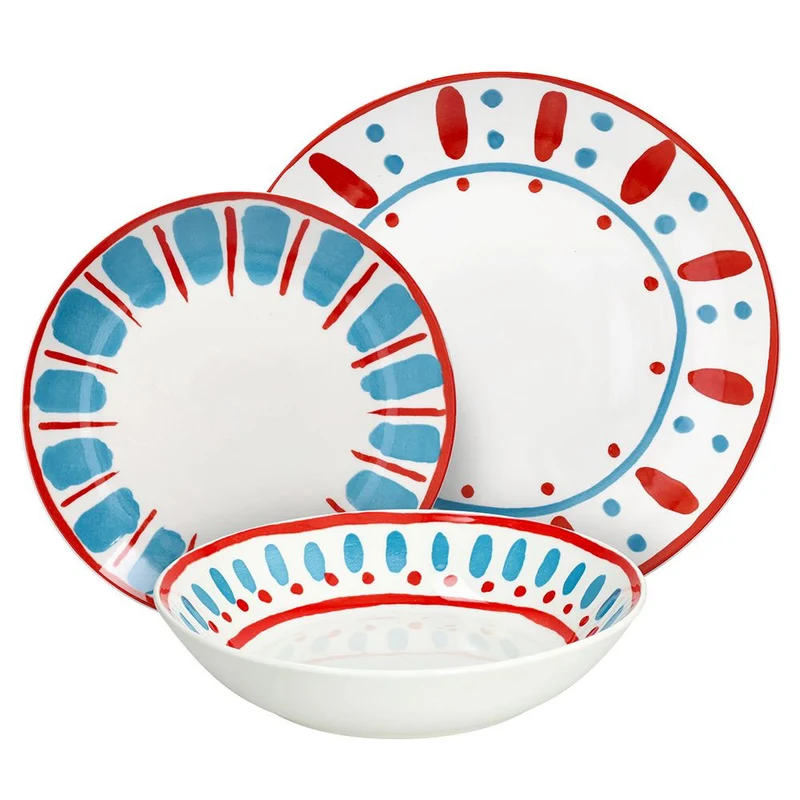 Madison Vietri Servizio Piatti In Porcellana Decorata - Set 18 Pz