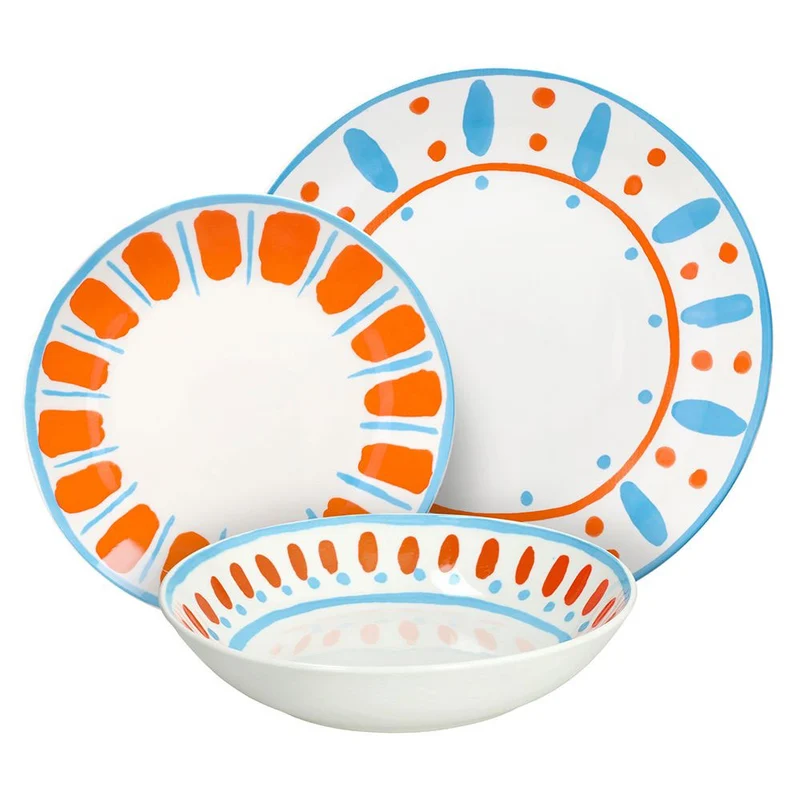 Madison Vietri Servizio Piatti In Porcellana Decorata - Set 18 Pz