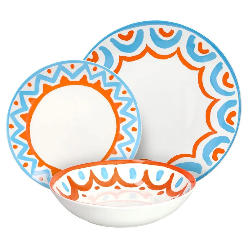 Madison Vietri Servizio Piatti In Porcellana Decorata - Set 18 Pz