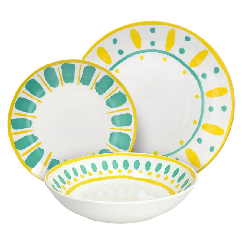 Madison Vietri Servizio Piatti In Porcellana Decorata - Set 18 Pz