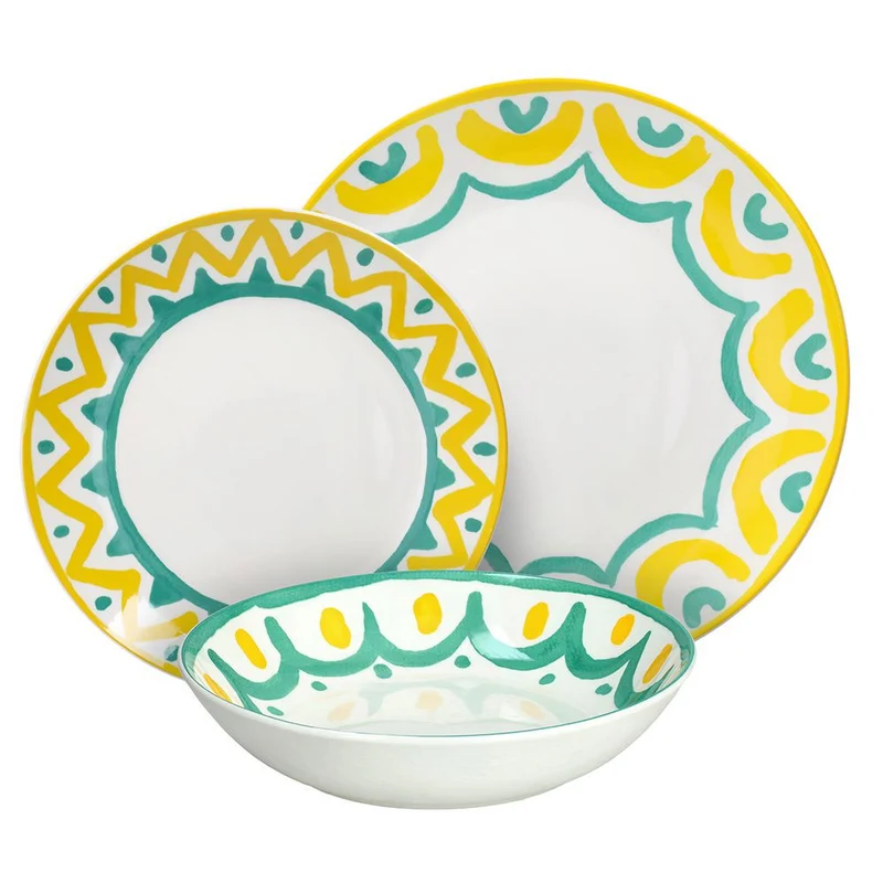Madison Vietri Servizio Piatti In Porcellana Decorata - Set 18 Pz