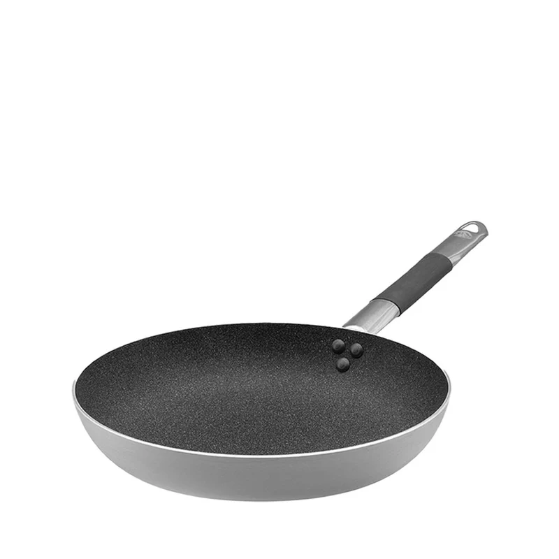 SharkSkin Padella Bassa Svasata In Alluminio Antiaderente Con Manico In Acciaio Inox Cool