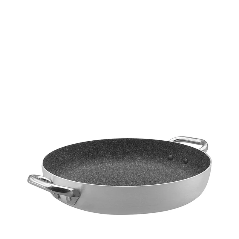 SharkSkin Tegame Basso In Alluminio Antiaderente Con 2 Maniglie Acciaio Inox