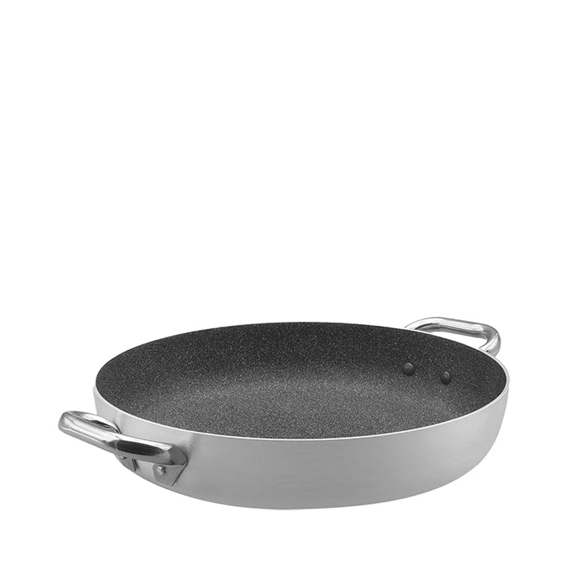 SharkSkin Tegame Basso In Alluminio Antiaderente Con 2 Maniglie Acciaio Inox