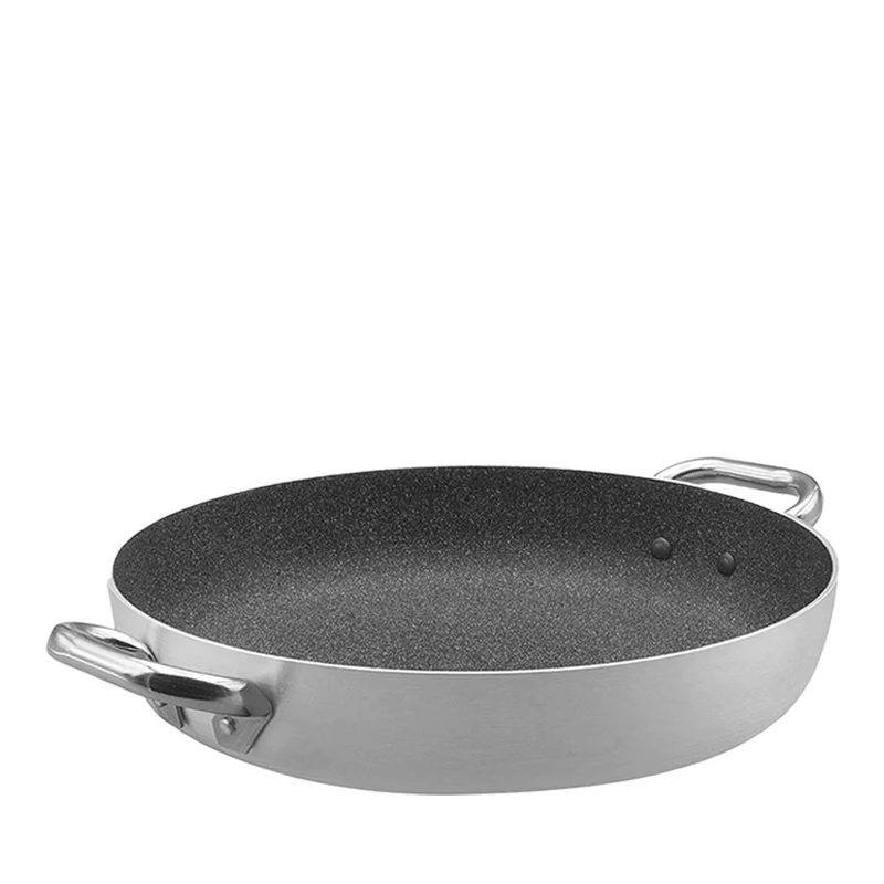SharkSkin Tegame Basso In Alluminio Antiaderente Con 2 Maniglie Acciaio Inox