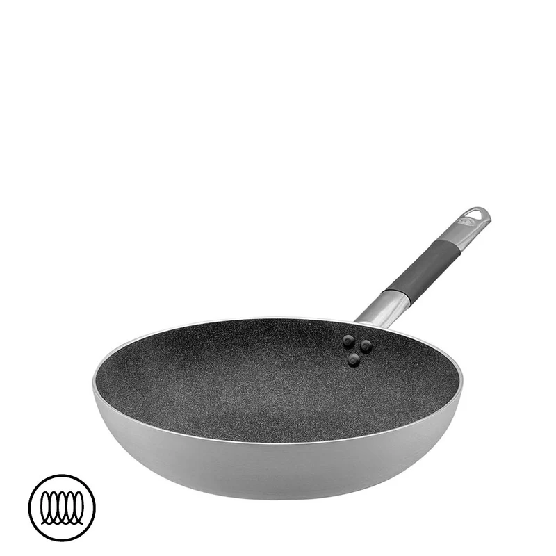 SharkSkin Padella Alta Svasata In Alluminio Antiaderente Induzione Con Manico In Acciaio Inox Cool