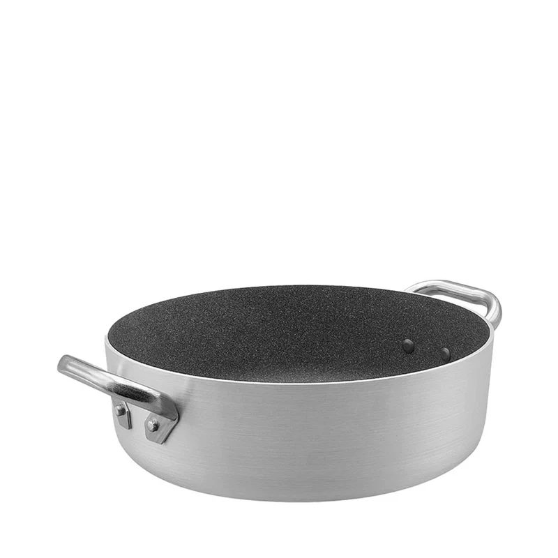 SharkSkin Casseruola Bassa In Alluminio Antiaderente Con 2 Maniglie Acciaio Inox