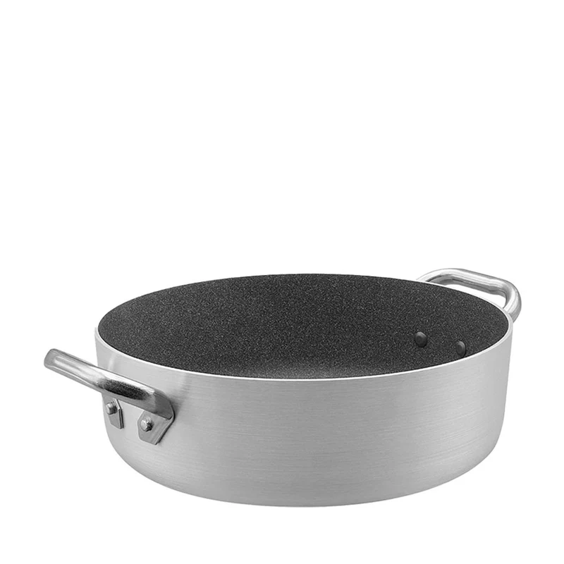 SharkSkin Casseruola Bassa In Alluminio Antiaderente Con 2 Maniglie Acciaio Inox