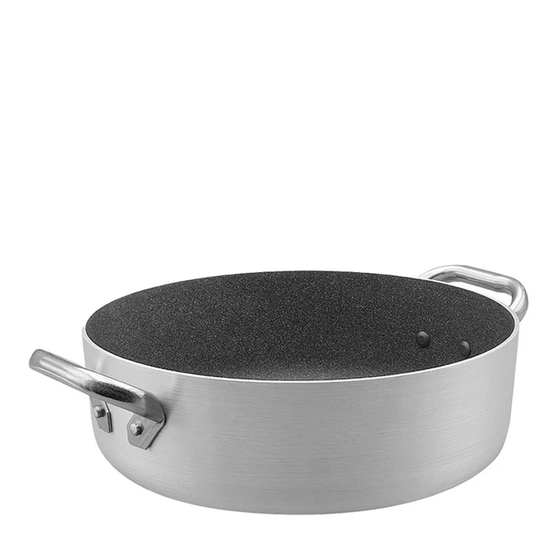 SharkSkin Casseruola Bassa In Alluminio Antiaderente Con 2 Maniglie Acciaio Inox