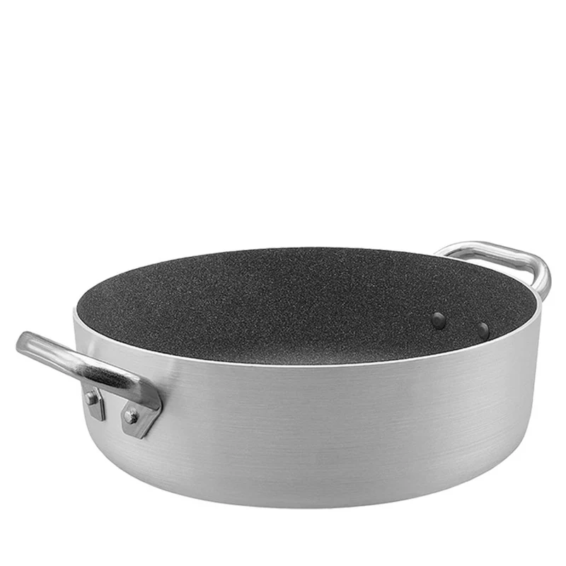 SharkSkin Casseruola Bassa In Alluminio Antiaderente Con 2 Maniglie Acciaio Inox