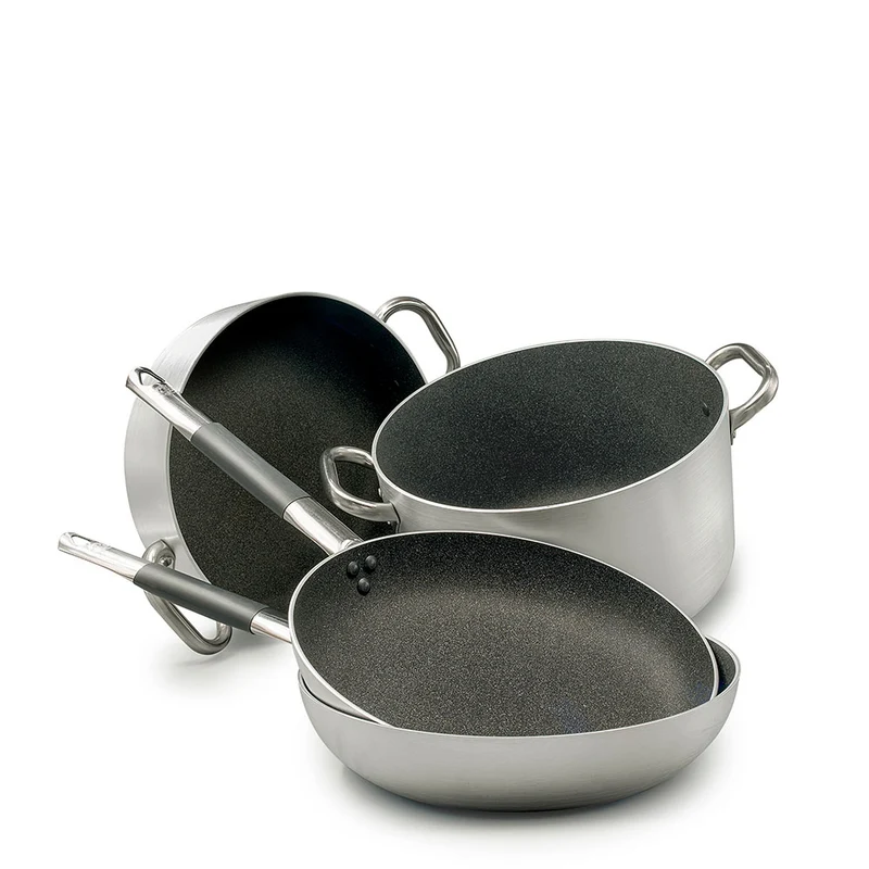 SharkSkin Casseruola Bassa In Alluminio Antiaderente Con 2 Maniglie Acciaio Inox