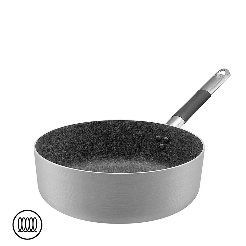 SharkSkin Casseruola Bassa In Alluminio Antiaderente Induzione Con Manico In Acciaio Inox Cool