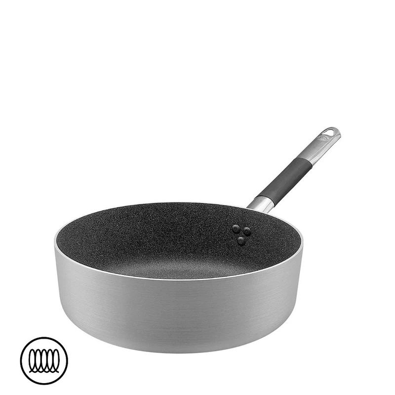 SharkSkin Casseruola Bassa In Alluminio Antiaderente Induzione Con Manico In Acciaio Inox Cool