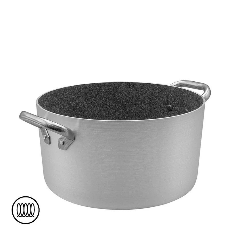 SharkSkin Casseruola Alta In Alluminio Antiaderente Induzione Con 2 Maniglie Acciaio Inox