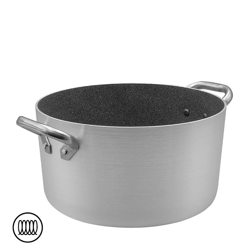 SharkSkin Casseruola Alta In Alluminio Antiaderente Induzione Con 2 Maniglie Acciaio Inox