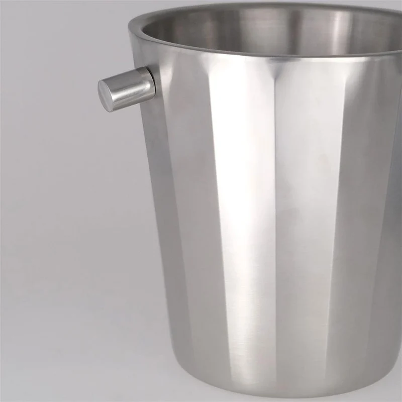 Ø19.5 x H.22 cm - Portofino Double Wall Secchiello Portabottiglie In Acciaio Satinato
