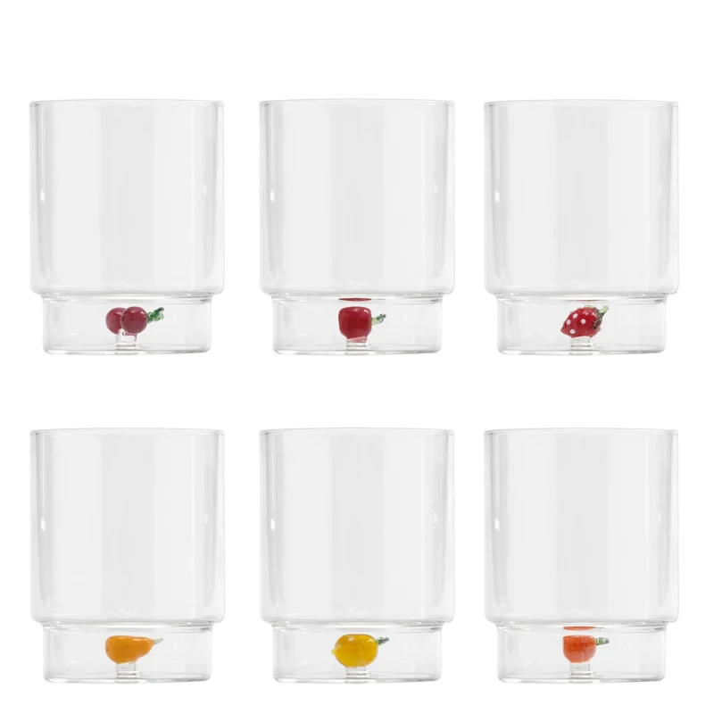35 cl - Teca Frutta Bicchiere Acqua In Vetro Set 6 Pz