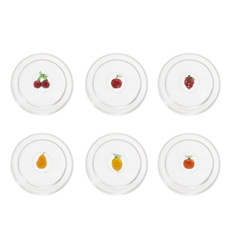 35 cl - Teca Frutta Bicchiere Acqua In Vetro Set 6 Pz