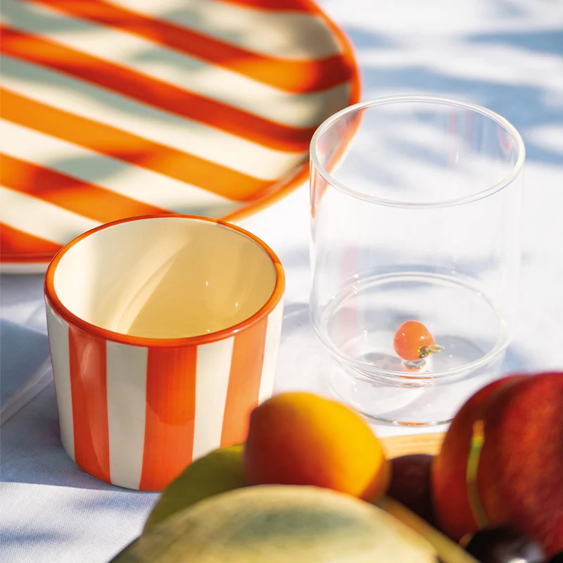 35 cl - Teca Frutta Bicchiere Acqua In Vetro Set 6 Pz