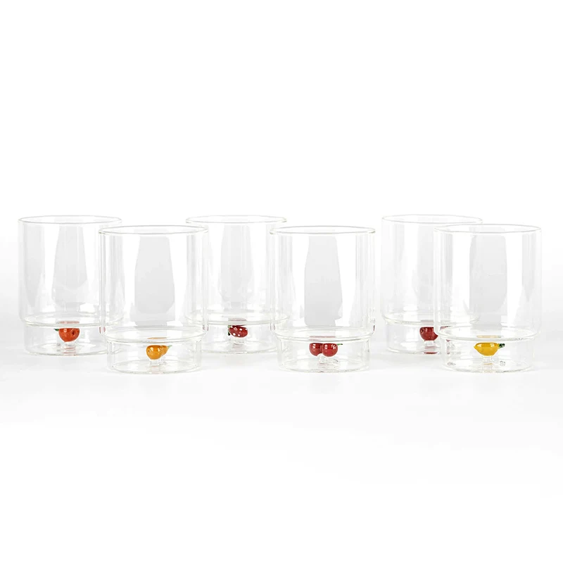 35 cl - Teca Frutta Bicchiere Acqua In Vetro Set 6 Pz