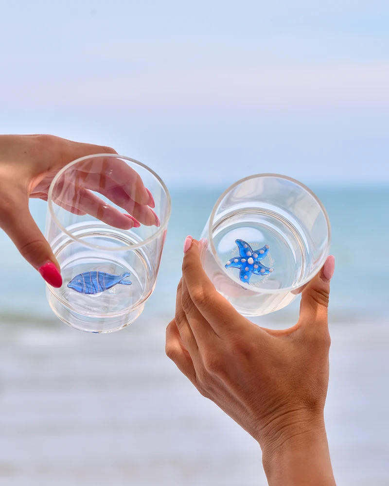 35 cl - Teca Mare Bicchiere Acqua In Vetro Set 6 Pz