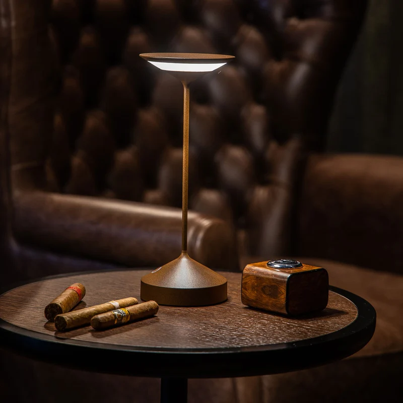 22 cm - Tempo Mini Lampada Da Tavolo Ricaricabile In Alluminio