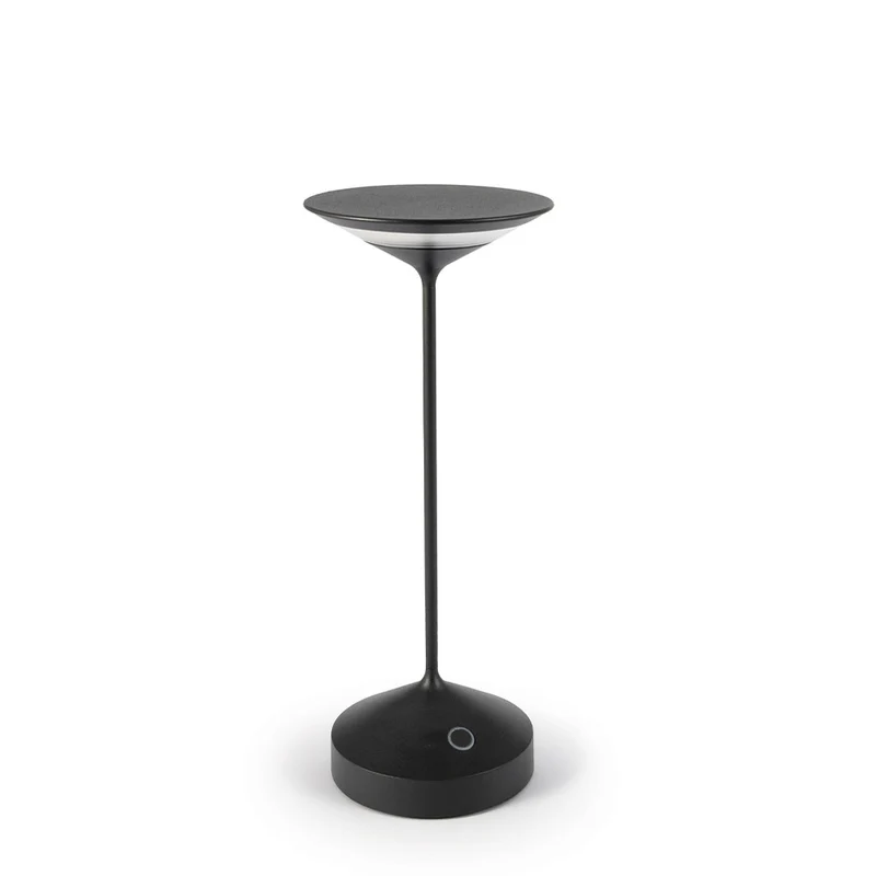 22 cm - Tempo Mini Lampada Da Tavolo Ricaricabile In Alluminio