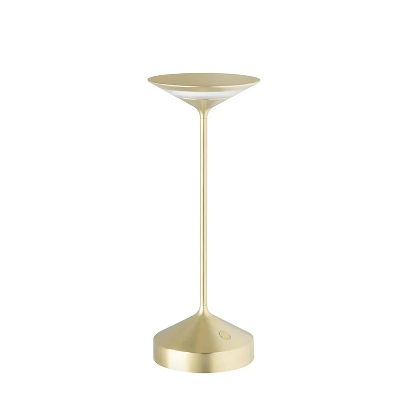 22 cm - Tempo Mini Lampada Da Tavolo Ricaricabile In Alluminio