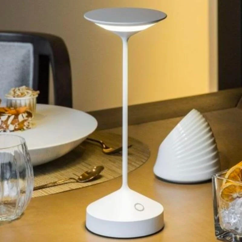28 cm - Tempo Lampada Da Tavolo Ricaricabile In Alluminio