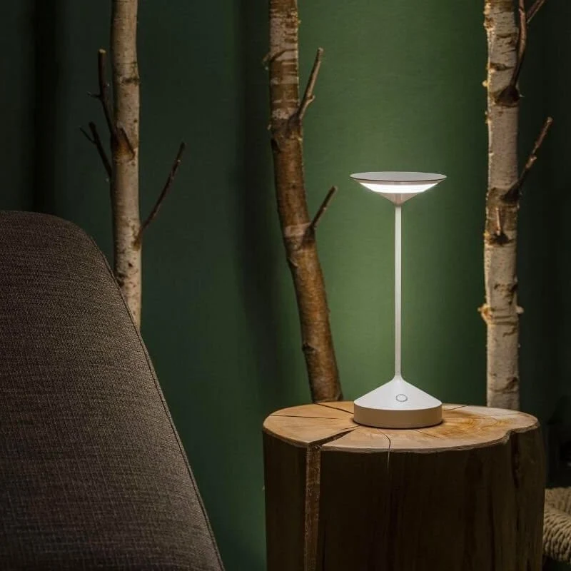 28 cm - Tempo Lampada Da Tavolo Ricaricabile In Alluminio