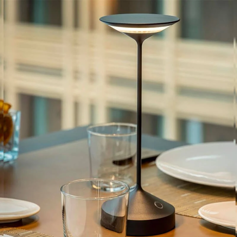 28 cm - Tempo Lampada Da Tavolo Ricaricabile In Alluminio