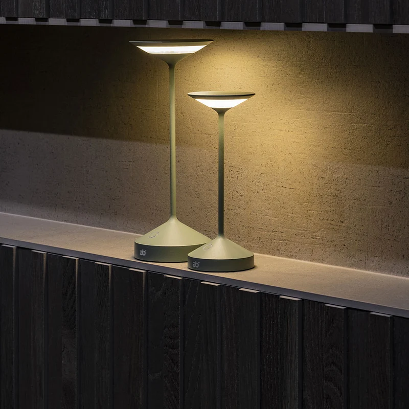 28 cm - Tempo Lampada Da Tavolo Ricaricabile In Alluminio