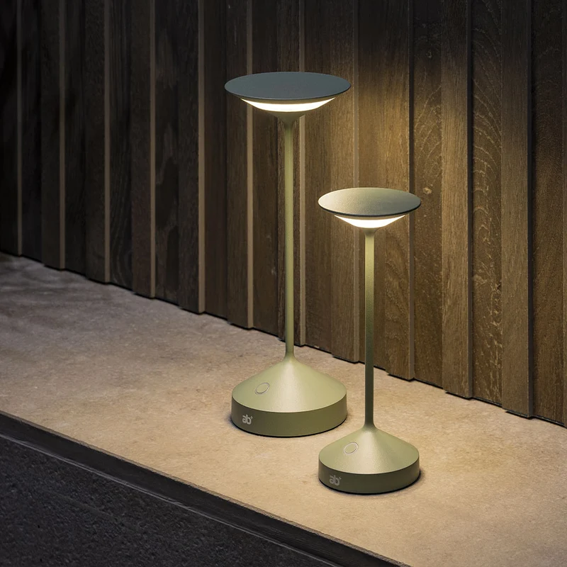 28 cm - Tempo Lampada Da Tavolo Ricaricabile In Alluminio