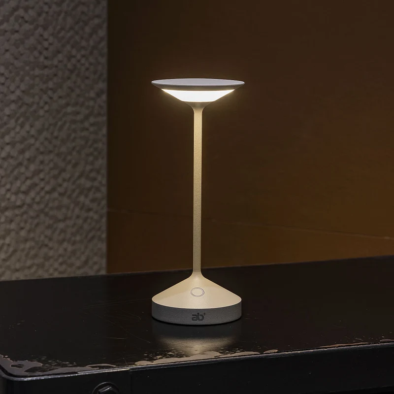 28 cm - Tempo Lampada Da Tavolo Ricaricabile In Alluminio