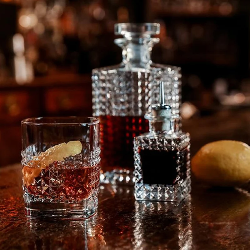 Mixology Elixir Set Whisky Bottiglia e Bicchieri In Vetro - Set 5 Pz