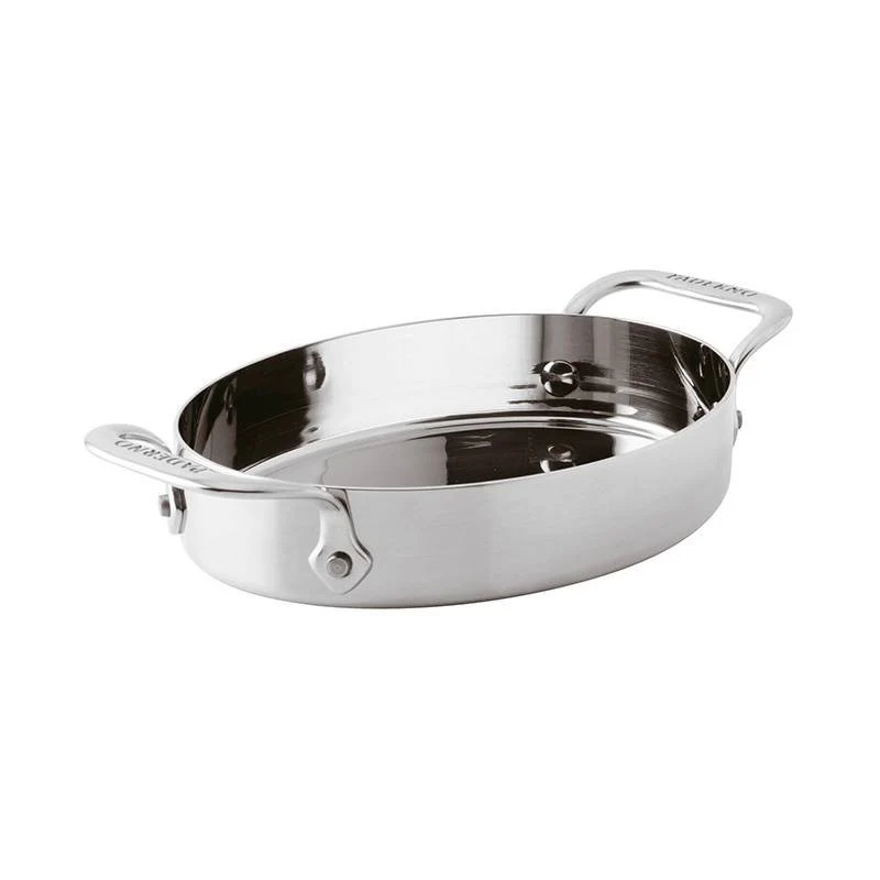 17x13 cm - Series 12200 Miniature Tegamino Ovale In Acciaio Inox