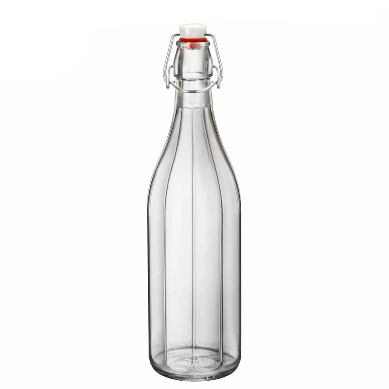 1 Litro - Oxford Bottiglia Con Tappo Ermetico In Vetro - Set 6 Pz