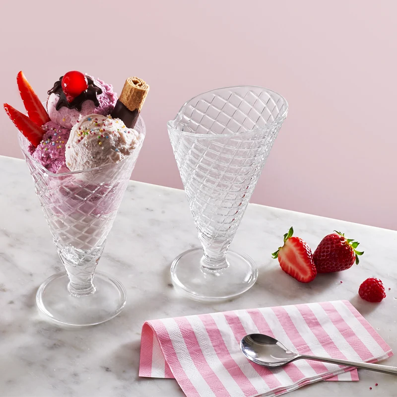 27 cl - Gelato Coppa Gelato Cornetto In Vetro - Set 6 Pz