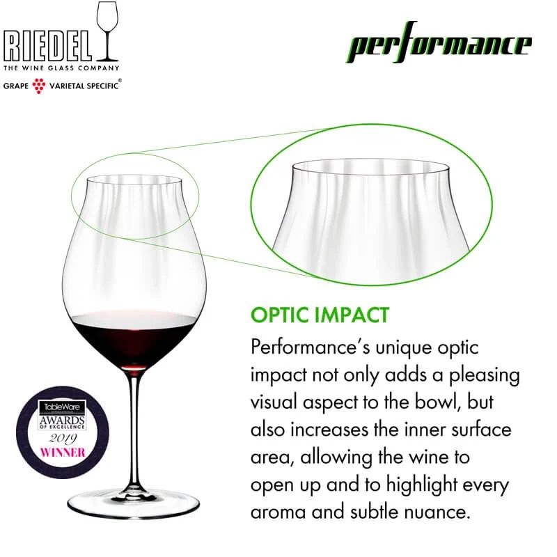 83 cl - Performance Calice Vino Rosso Pinot Noir In Vetro Cristallino - Set 4 Pz