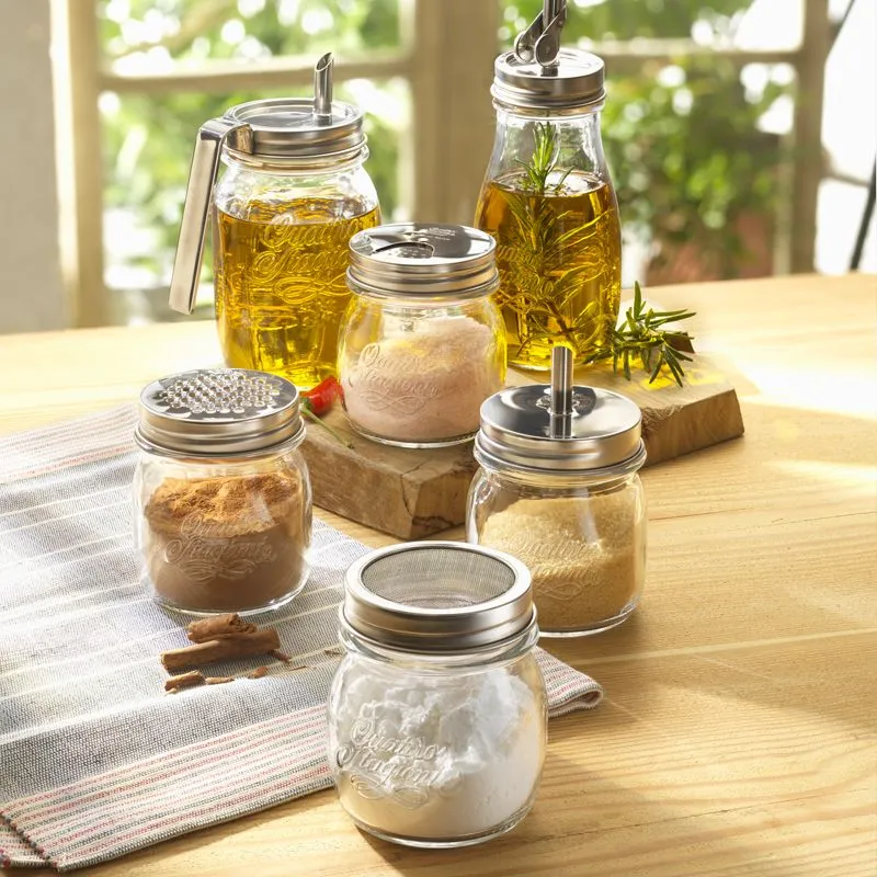 25 cl - Quattro Stagioni Genietti Vasetto In Vetro Con Tappo Dosatore Zucchero