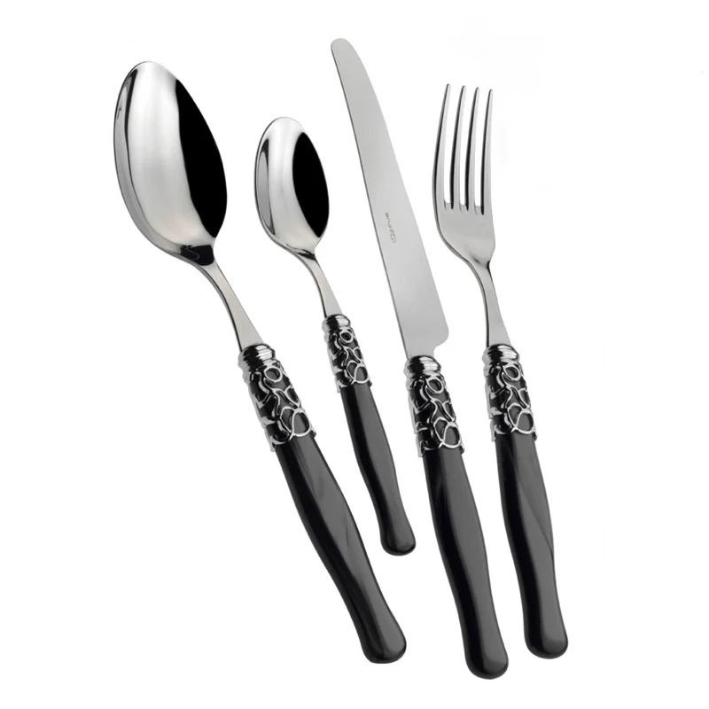 Selene Servizio Posate Ghiera Cromata Acciaio Inox - Set 24 Pz