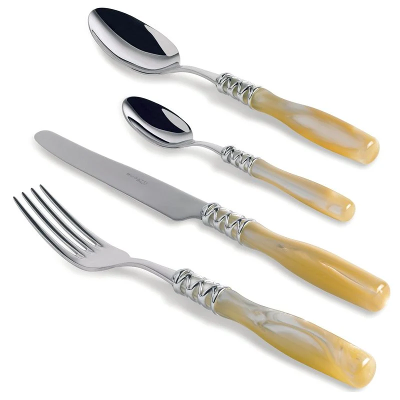 Arianna Servizio Posate Ghiera Cromata Acciaio Inox - Set 24 Pz