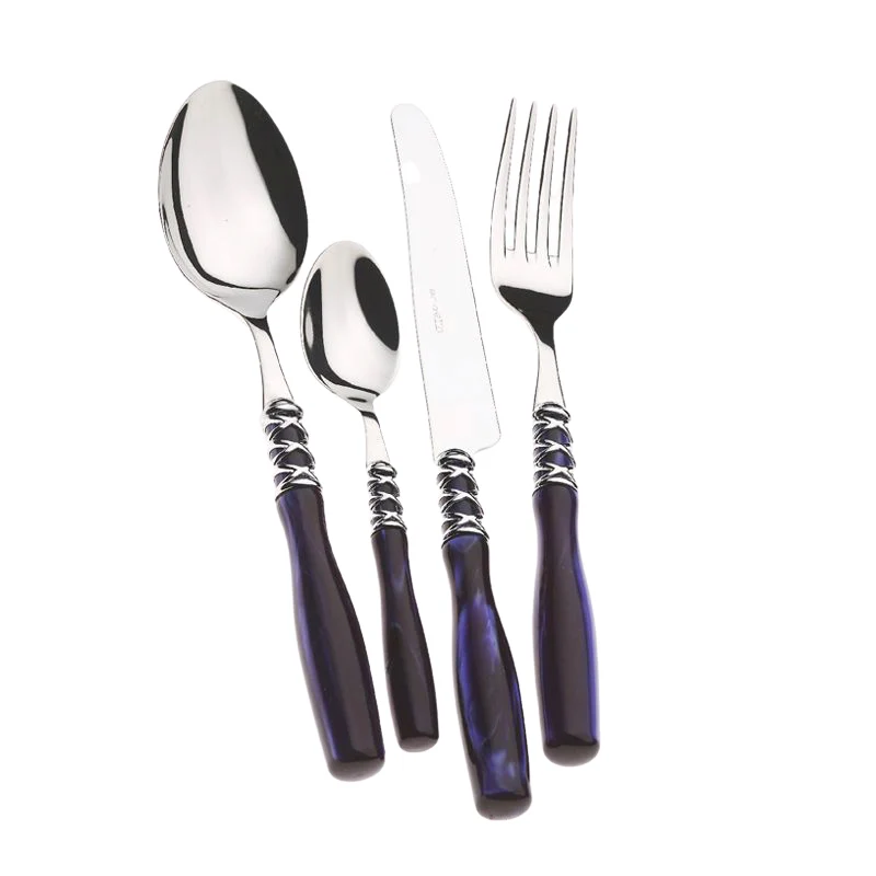 Arianna Servizio Posate Ghiera Cromata Acciaio Inox - Set 24 Pz